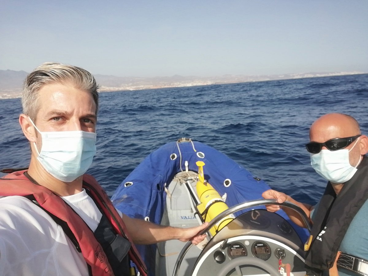 GliderPLOCAN's tweet photo. #OceanGlider just recovered off @GranCanariaCab coast after 3week mission support #ESTOC @EMSOeu seasonal #OceanObservatory program @IEOoceanografia @CSIC #RAPROCAN @EuroGOOS #GliderTT @MISSIONATLANTIC @EUMarineRobots @TeledyneMarine @jcommops @EMODnet #GliderSchool2021 @plocan https://t.co/Tkwr4tbc72