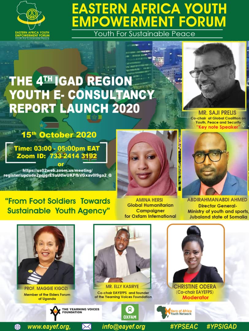 yvfug's tweet photo. Hello friends, 
We welcome you to the launch of the report_* “From foot soldiers towards sustainable youth Agency”* _which is from our online youth consultancy because we could not convene physically as we have done before. 
@yvfug @HornofAYN https://t.co/3yDKPYQh0a