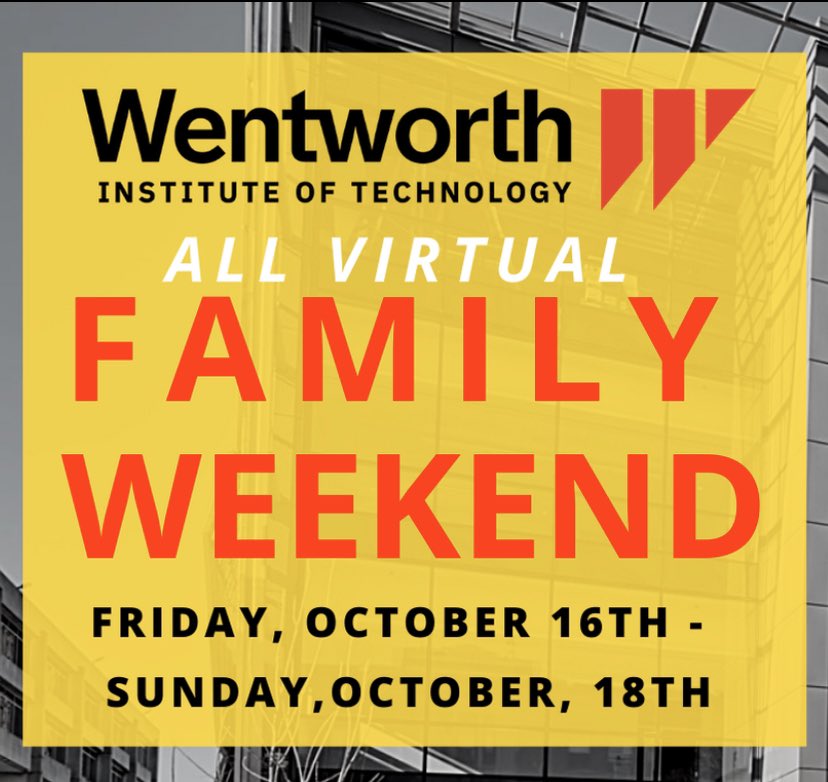 WITLeopard's tweet photo. #wentworthfamily weekend is almost here! We have put together a weekend of events to bring the community together. Check out and share on the schedule and links below :) https://t.co/eZoY0dc6js @wentworthinst https://t.co/a1iAjotCW4