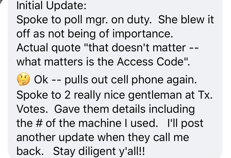 For folks asking what my friend did about it, she immediately brought this to the attention of the poll manager on duty. Here’s what she said happened next: