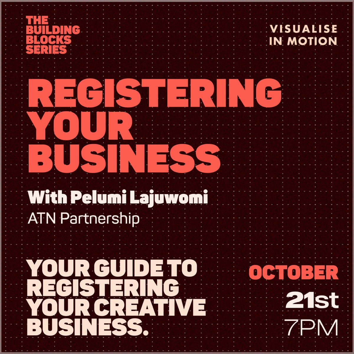 The first event is next Wednesday (Oct 21st @ 7pm) & it's all about 'Registering Your Business'. We want to make sure you understand that the way you register your business impacts how you operate your business. You can register for tickets here:  https://www.eventbrite.co.uk/e/122258880603 