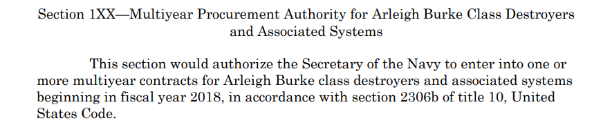 Hartzler was one of the highest-ranking Republican members of the House Seapower and Projection Forces Subcommittee at that time. During its appropriations markup, her committee added a provision allowing the Navy to award contracts for Arleigh Burke-class destroyers.17/