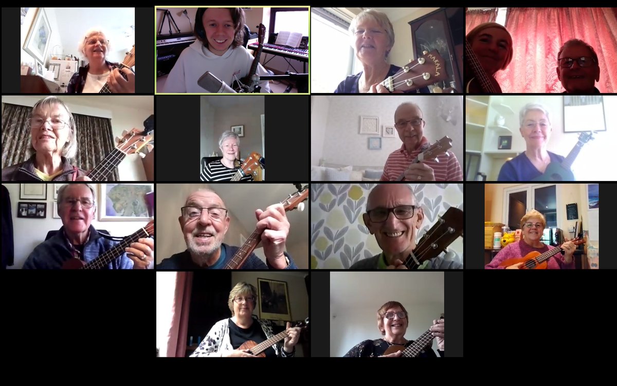 trustmusic_org's tweet photo. At Trust Music we love #ukuleles! Despite the #lockdown, our 2 groups have continued to play and have a natter together over Zoom every week. Stay safe and spread the #ukulelelove 😍🎶

#togetherapart #community https://t.co/M824rCicBh