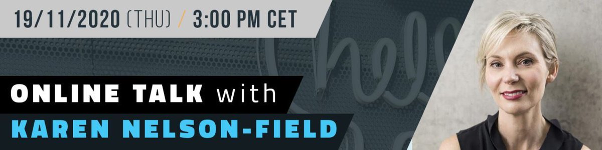 Schon mitbekommen? Die australische Wissenschaftlerin Karen Nelson-Field's präsentiert am 19. November 2020 exklusiv Ihre Ergebnisse und Insights zur Wirkung von Videowerbung auf diversen Plattformen. Registrieren Sie sich zum Online Talk: buff.ly/3jXEbih