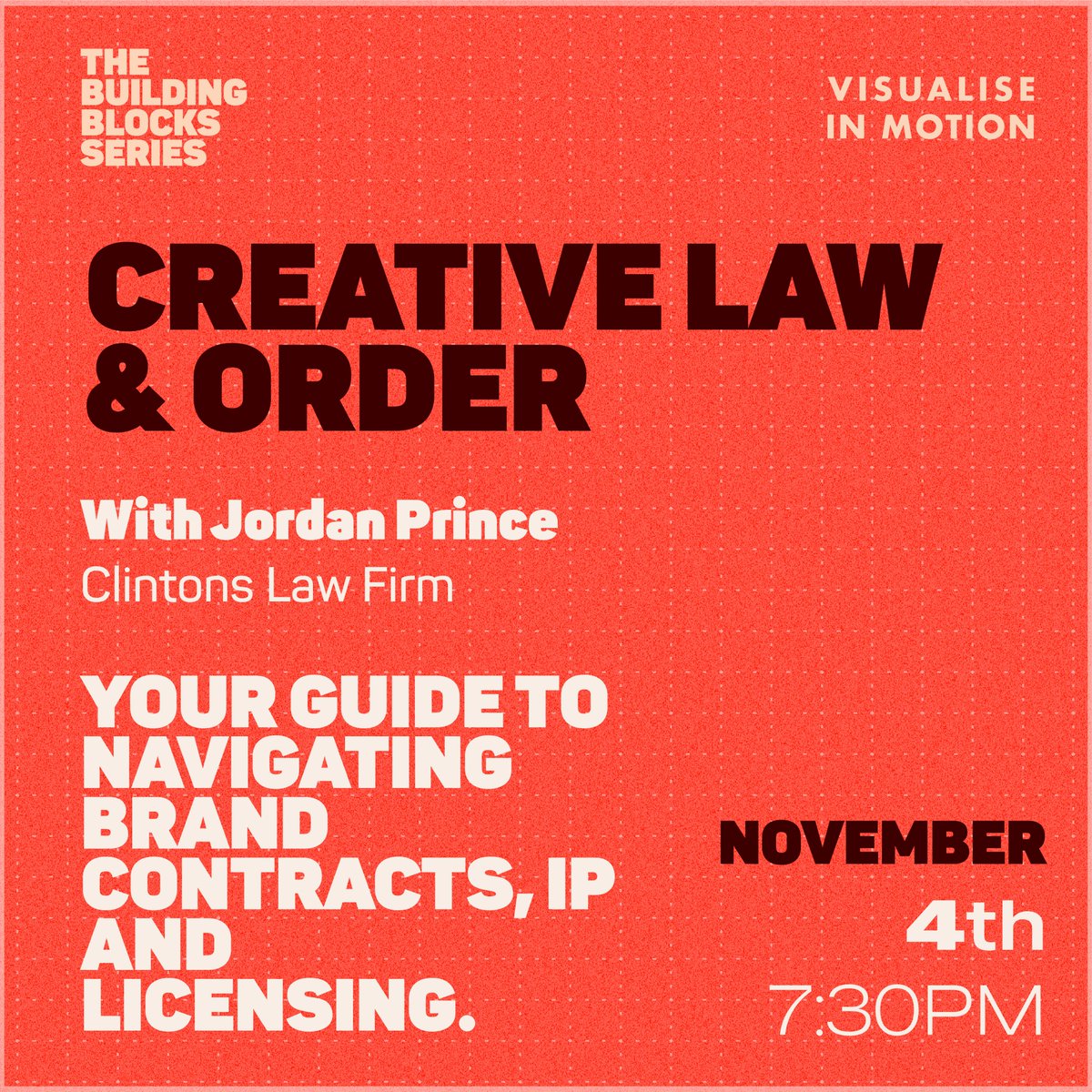 Next up is Creative Law & Order on November 4th @ 7:30pm & this one will be especially useful to those who are in the business of creating content. This session will give you an overview of IP, licensing & brand contracts. Register for tickets here:  https://www.eventbrite.co.uk/e/122283295629 