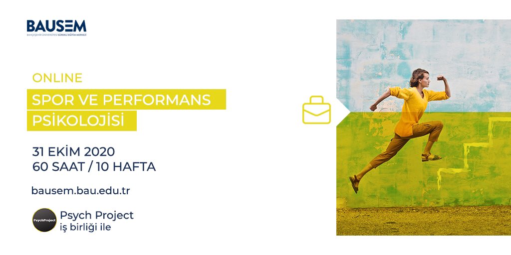 Spor ve Performans Psikolojisi eğitimimiz 31 Ekim’de başlıyor!
#bausem #sporpsikolojisi 

Bilgi almak ve kayıt olmak için: 0212 381 59 37 📞 veya seda.birkan@cec.bau.edu.tr ✉️ adresinden bize ulaşabilirsiniz.