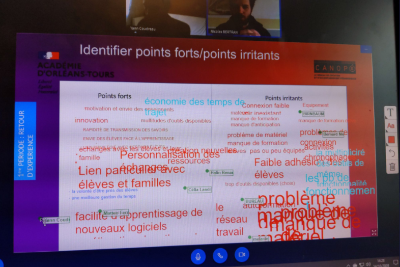 Drane_ot's tweet photo. 📢En direct des #EGNOT
🔎Focus sur l'atelier "Enseigner et apprendre avec le numérique" #EGNT #EGN
Des échanges très riches entre les participants à distance
@Edu_Num https://t.co/KVH0gLp2mu
