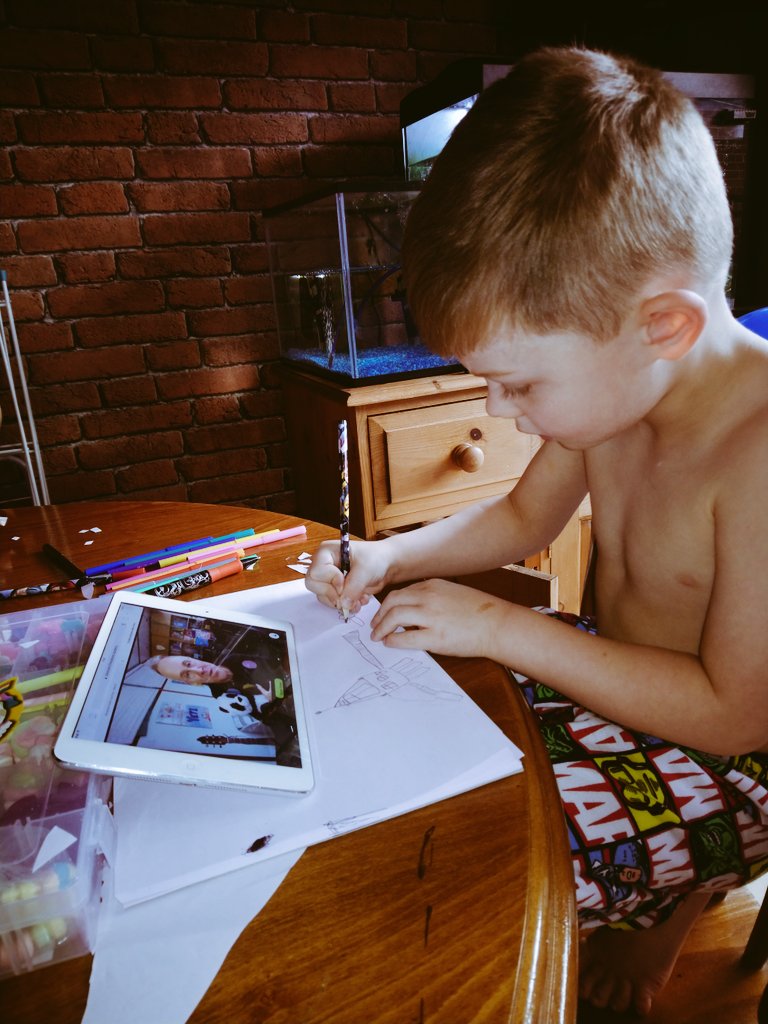 spamueljackson's tweet photo. @OPALG_RSS2021 Jenson has had fun today listening to the story and doing his letter of the day for me. Also the fun pointing at the letter when it turns up in the pack. https://t.co/xBaZMPk4QP