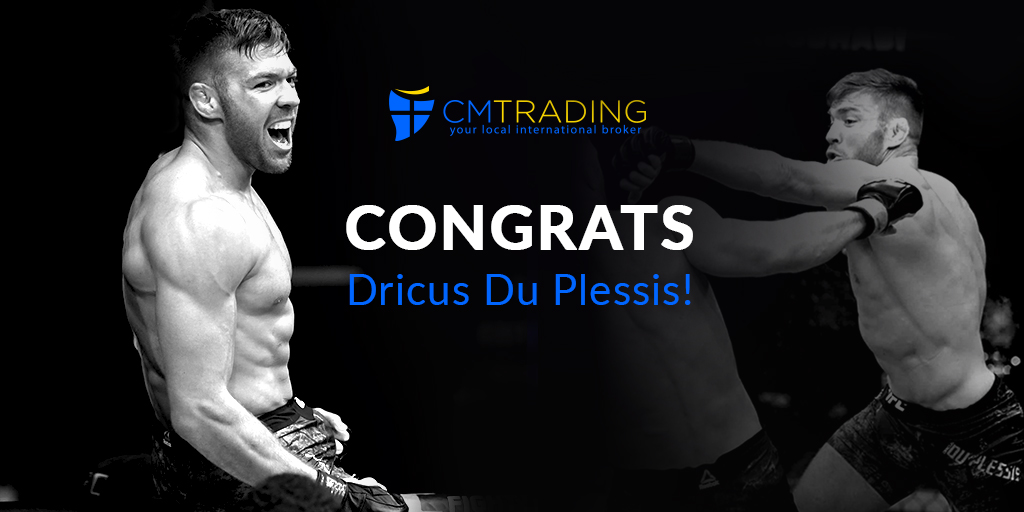 👏CONGRATULATIONS @dricusduplessis on a stunning KO and winning your UFC debut – backing the champion for sure! 🏆 #backingthechampion #stillknocks #cmtrading #cmtpartners