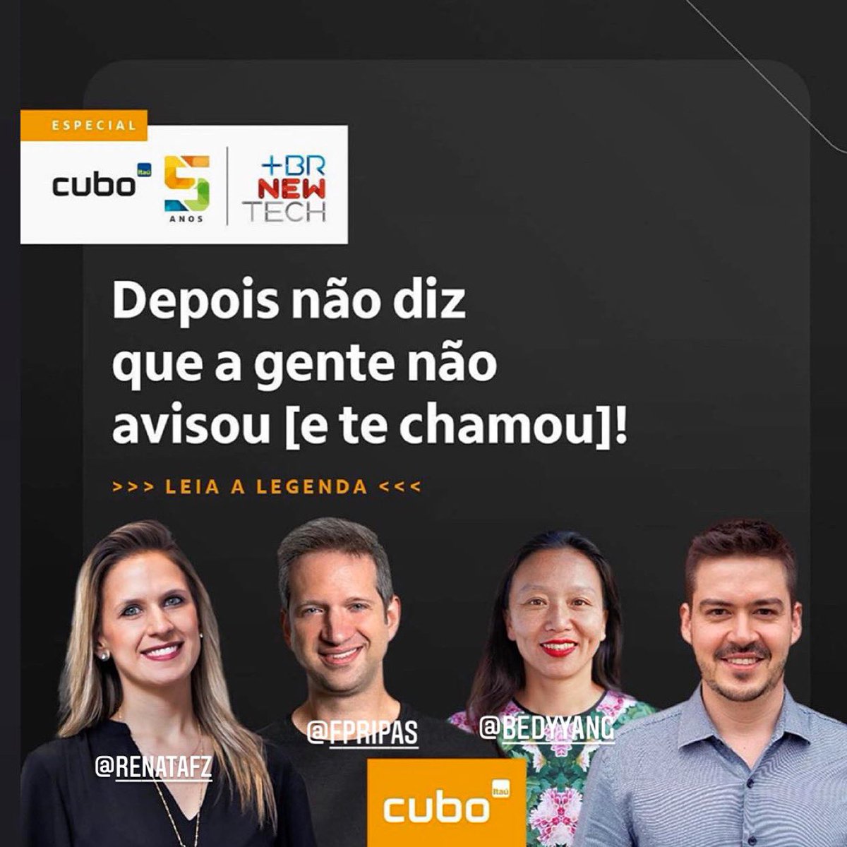 andremonteiro's tweet photo. Hoje as 19h - BRNEWTECH edição comemorativa de 10anos e Cubo-Itau 5anos - online é gratuito! Trends do ecossistema de startups da próxima década e o lendário networking incentivado.  https://t.co/4pskx2snAG https://t.co/HT6B89xLhv
