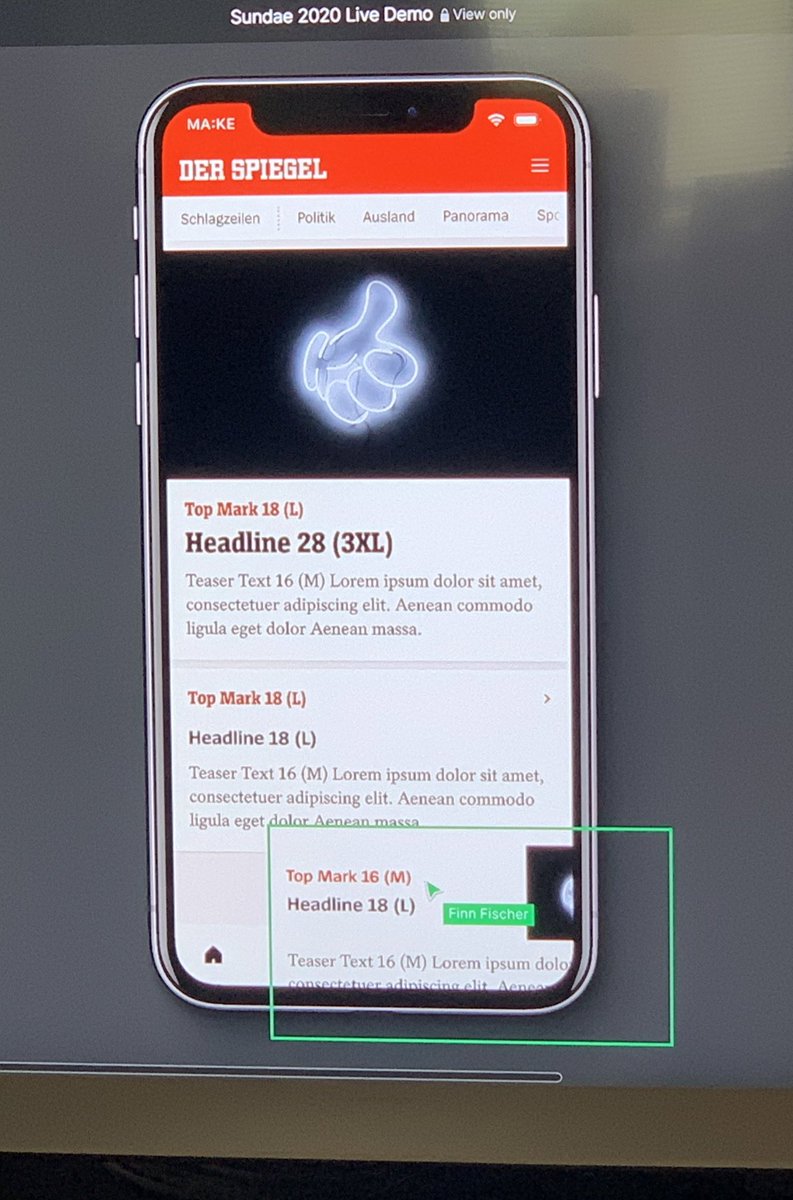 CHerrmann82's tweet image. Having a live demo during a talk including a remote colleague building a version of Spiegel.de during the talk is genius! Love it! #SundaeTalks