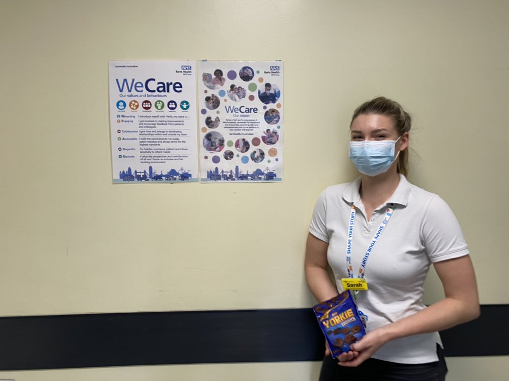CcsomOt's tweet photo. Winner of the #WECAREWednesdayAward is Sarah B, one of our RSW for her creativity and motivating of our patients #welldone #positiverolemodelling #engagement @RachDalton1 @JanFlint @WhippsCrossHosp https://t.co/mYV5ritVAX