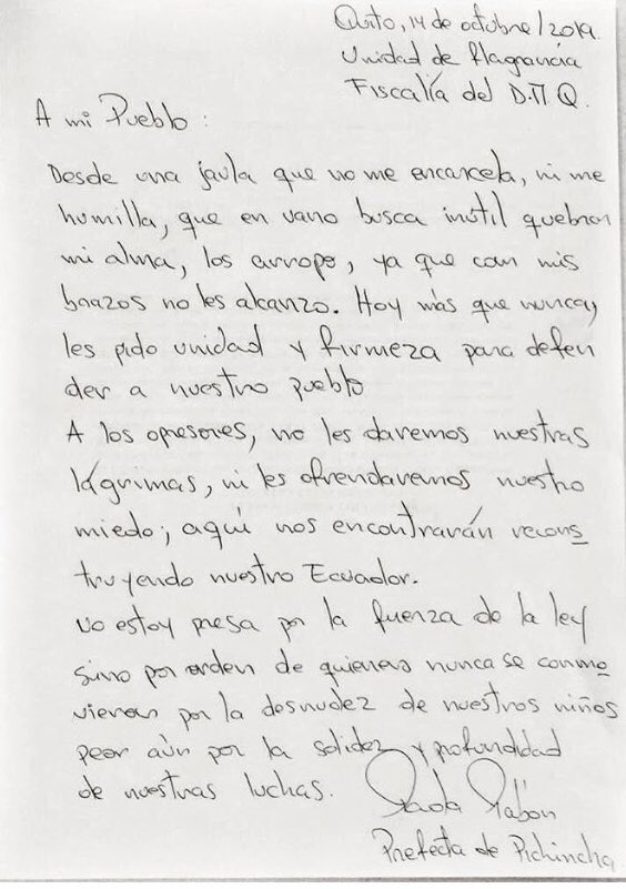 PaolaPabonC's tweet photo. A un año de mi detención ilegal e ilegítima pienso en el sentido de la libertad, porque como decía Mandela “Ser libre no es solamente desamarrarse las propias cadenas, sino vivir en una forma que respete y mejore la libertad de los demás”. Escribí esto hace un año. https://t.co/5ZzeShi738