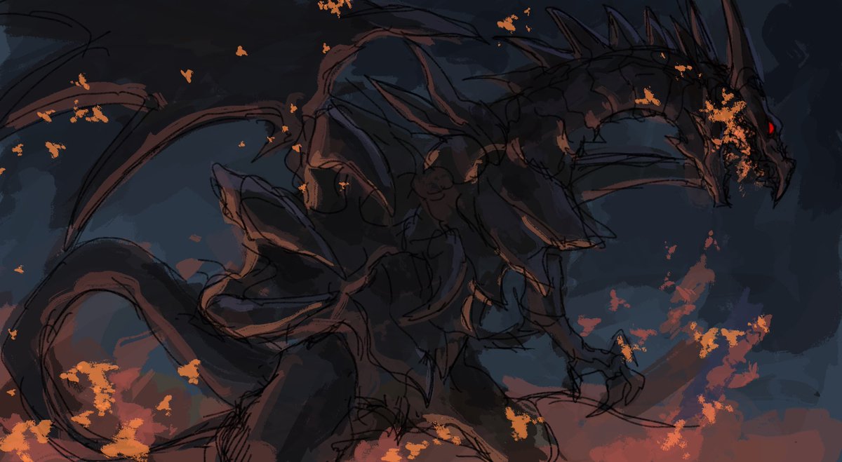 プレイマットの絵柄のラフ画です。
今回のプレイマットは真紅眼の黒竜になります。完成形は11月中旬頃にお披露目予定です。
右下に順位マークを入れる予定です。
イラストは<a href="/v_a_n_kkk/">蛮🥞犬</a>にお願い致しました。