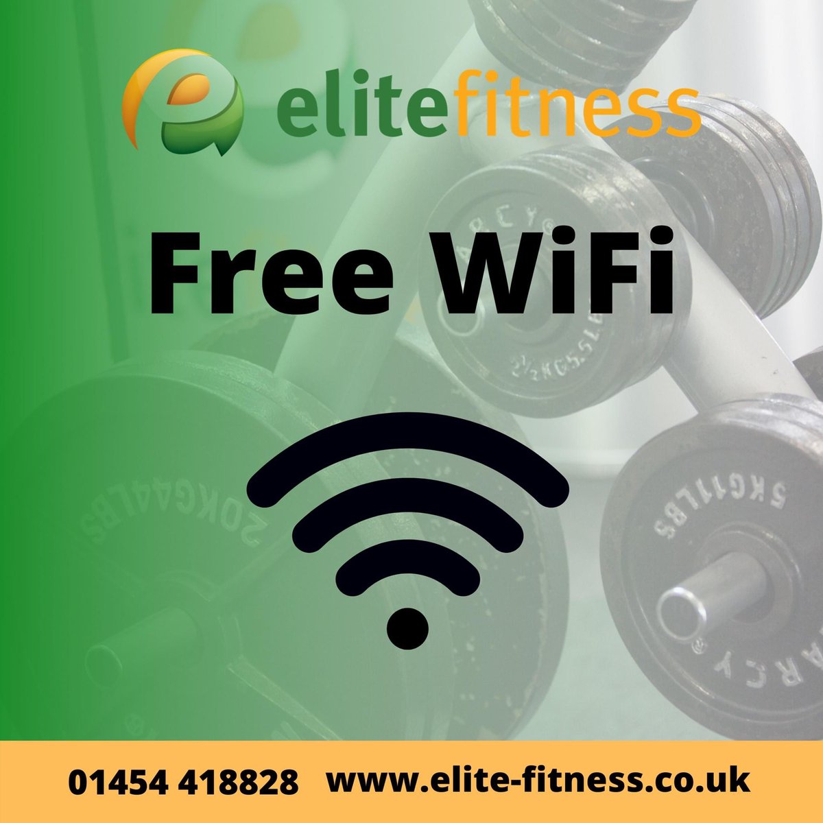 We have free WiFi for our members to enjoy all their music and videos whilst working out.

elite-fitness.co.uk

01454 418828
