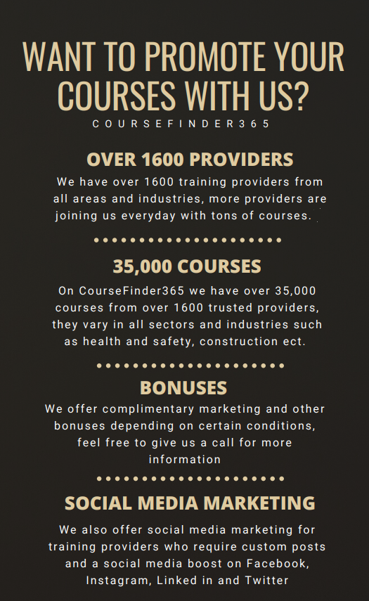 CourseFinder365's tweet photo. Here at CourseFinder365 we accept all courses from all businesses, if you would like to join us and receive more traffic into your courses. Contact us on 02080385019 or louis@coursefinder365.com for more information. https://t.co/GWub6ulhQV