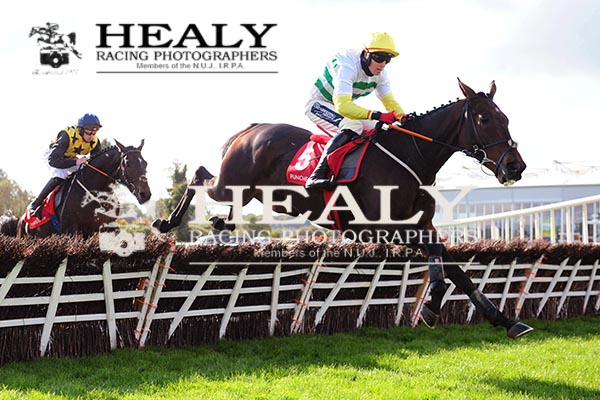 ESKYLANE @donoghue_keith jump the last to win the Maiden Hurdle from GABYNKO @cdmax7 for owners K.Haughey, Laura Haughey & Kieran Byrne and trainer @gelliott_racing @Punchestown see all the action on healyracing.ie
