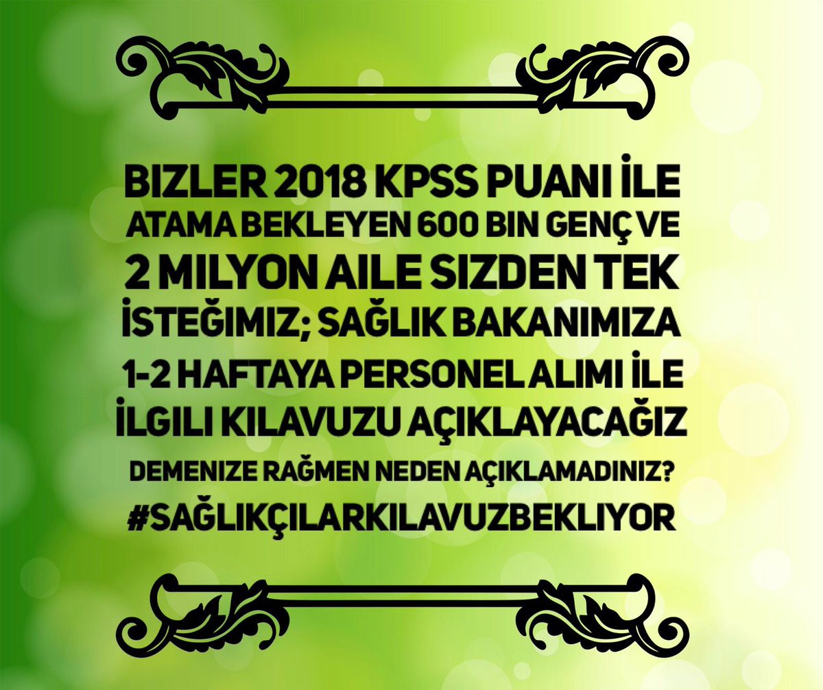 <a href="/OSYMbaskanligi/">ÖSYM</a> <a href="/halis_aygun/">Prof.Dr.Halis AYGÜN🇹🇷</a> Başkanım klavuzu açıklamamakla neden bu kadar ısrarcısınız ?Bizler aylardır atama için mücadele ediyoruz.Bakanımız aylarca önce söylediği 2018 kpss puanıyla muhtemel olan atamanın klavuzu neden açıklanmıyor? Neden mağdur ediliyoruz? Artık bu bekleyiş bu hafta son bulsun başkanım