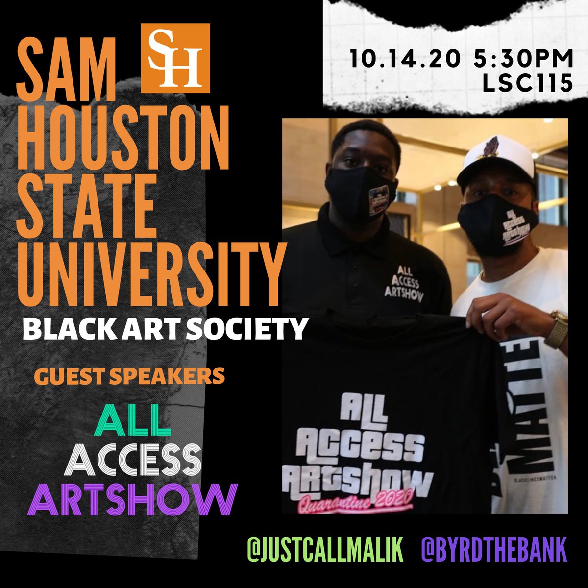 Blessed to be speaking to the @blackart_shsu at #SHSU today at 5:30pm CST (LSC115) discussing how artists can Tap-In to the Art Industry after college. Dropping some gems about about the importance of branding yourself + aligning with industry leaders to improve your success.