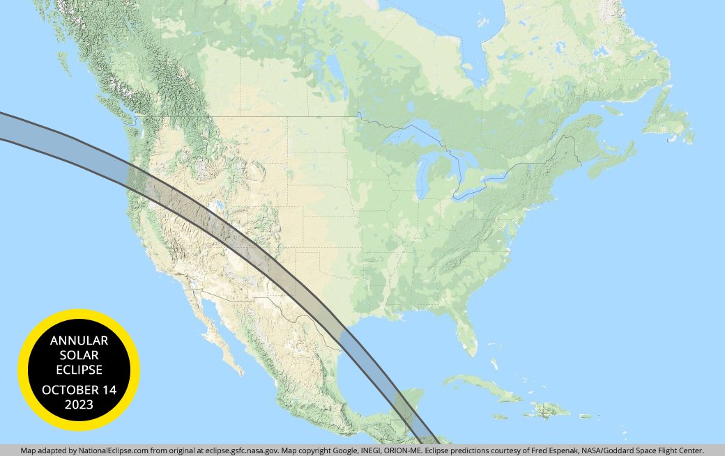 NEW on NationalEclipse.com A semi-comprehensive state-by-state list of cities within the path of annularity for the annular solar eclipse that will occur in the U.S. three years from today. NationalEclipse.com/cities_annular…