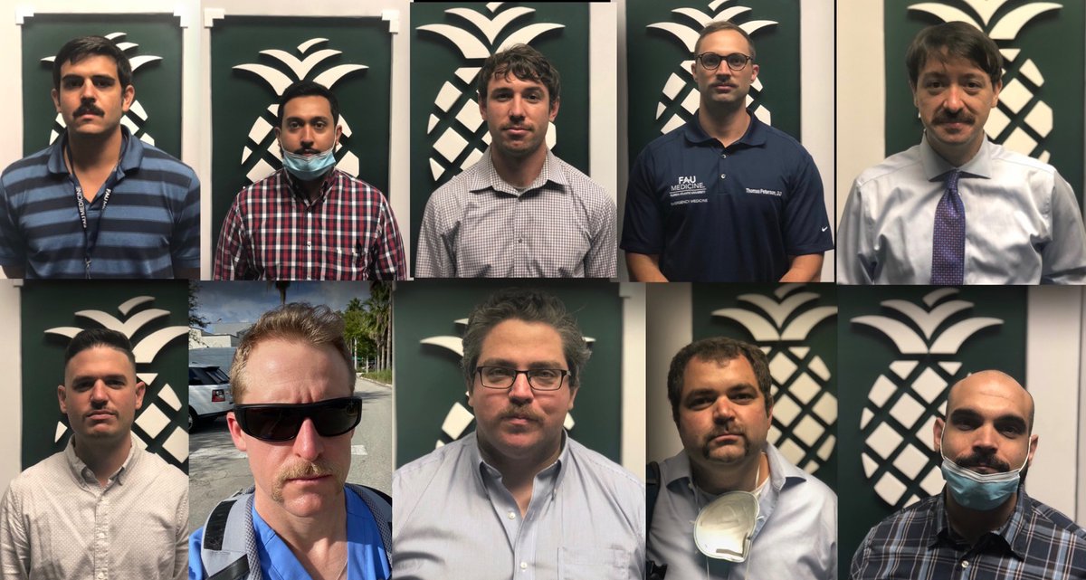 FAUmedEM's tweet photo. Some of our residents and faculty got a head start on Movember!  #N95friendlyfacialhair https://t.co/9piTgpDOWk