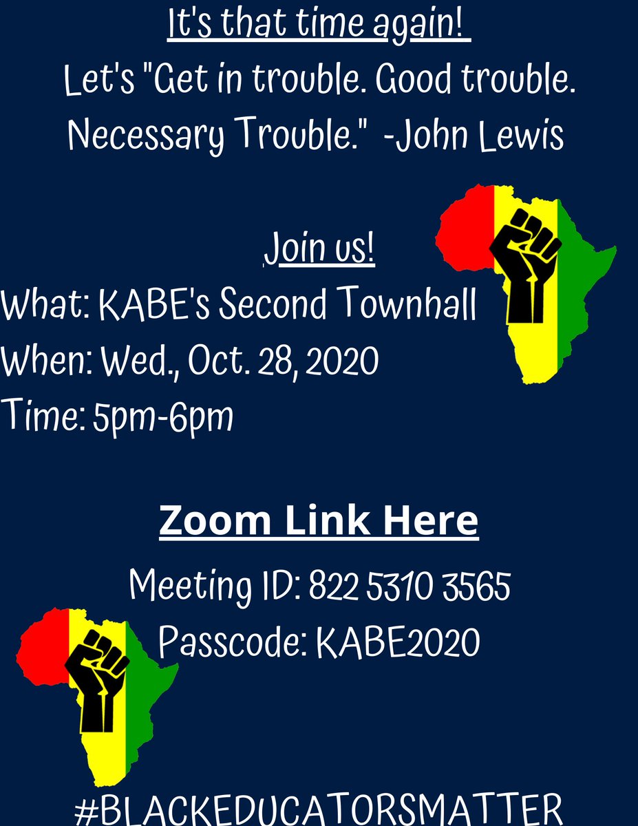 kabetexas's tweet photo. It’s that time again! Let’s get in some trouble! Hope to see you there! 

https://t.co/xvDRFQkslZ
 
Meeting ID: 822 5310 3565
Passcode: KABE2020

#blacklivesmatter #blackeducatorsmatter #blackexcellence #blackgirlmagic #blackboyjoy #equitychampions #KABE #Kippforsocialjustice https://t.co/C7DZUWZ6Mn