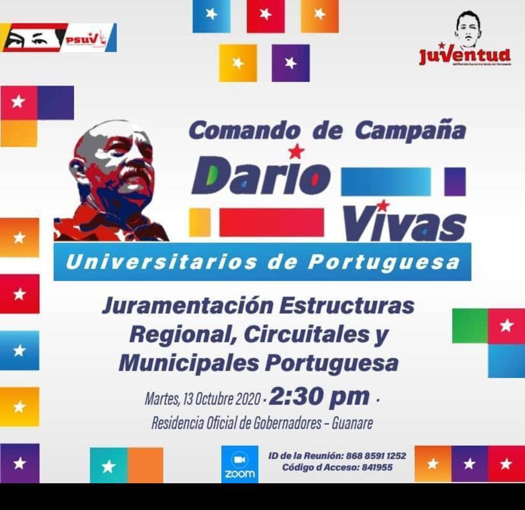 Unefa_Portugues's tweet photo. #13OCT20 #NucleoPortuguesa, dijo presente en juramentación del comando de campaña del sector Universitario en apoyo a candidatos de Portuguesa Hugo Mora, Francar Martinez y Kennedy Morales Presidente FVEU y candidato voto lista nacional. @angiolillofp @MarlonJuventud @Unefa_VEN https://t.co/NKgZiiVapt