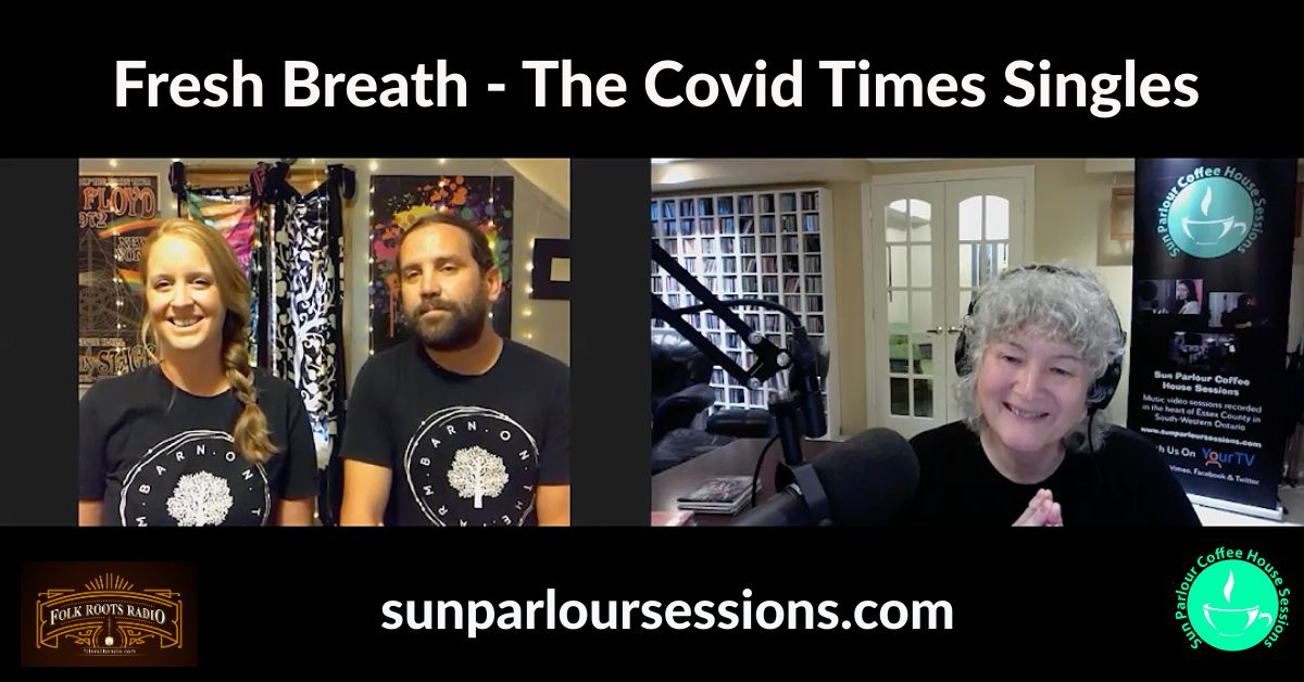 sunparloursess's tweet photo. Because of the on-going #COVID pandemic we're now doing our sessions virtually - an interview with Jan Hall @folkrootsradio plus videos supplied by the band. Our first guests are @freshbreathband chatting about their fabulous lockdown singles.

WATCH: https://t.co/Upz7Crte02 https://t.co/Occv3GKql1