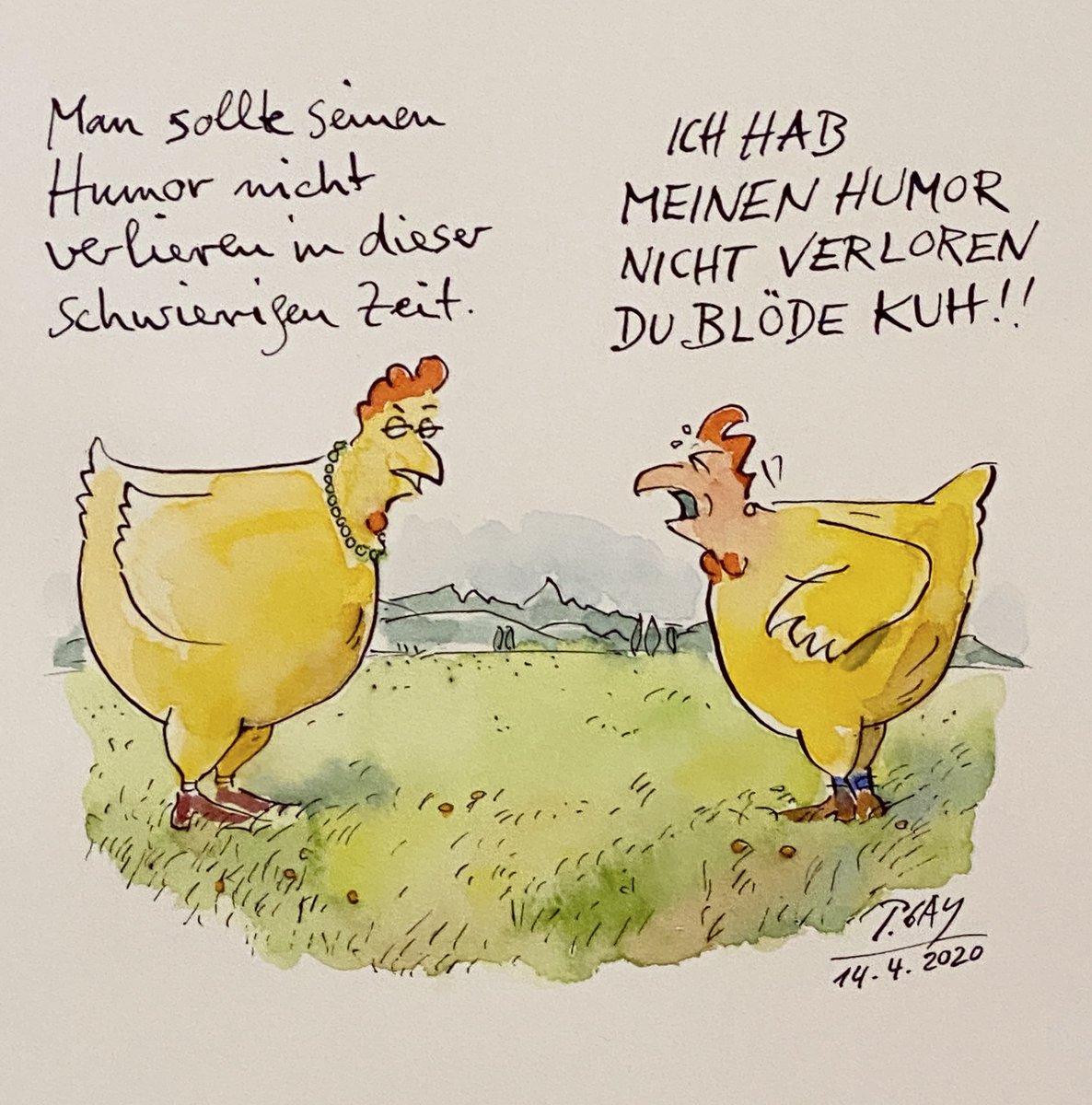 littlewisehen's tweet photo. Bloß nicht den Humor verlieren...
By Peter #Gaymann https://t.co/57TZQ7PHvE