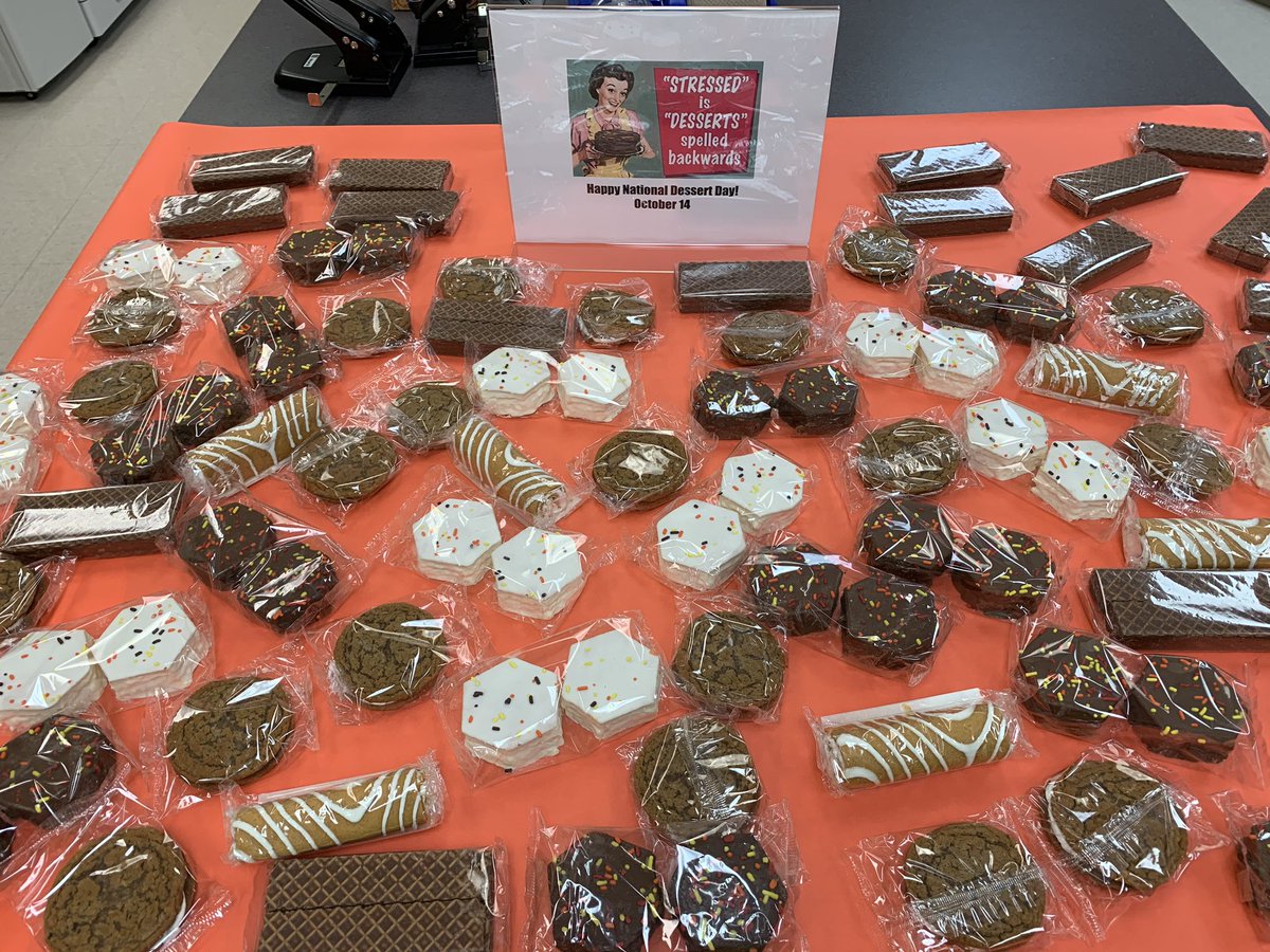 weemsamy's tweet photo. Davis staff is celebrating National Dessert day with ALL the prewrapped snacks from @LittleDebbie #davislearns #dolphinsatheart https://t.co/HkEPx9NA6N