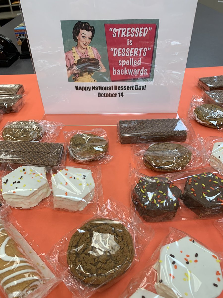 weemsamy's tweet photo. Davis staff is celebrating National Dessert day with ALL the prewrapped snacks from @LittleDebbie #davislearns #dolphinsatheart https://t.co/HkEPx9NA6N