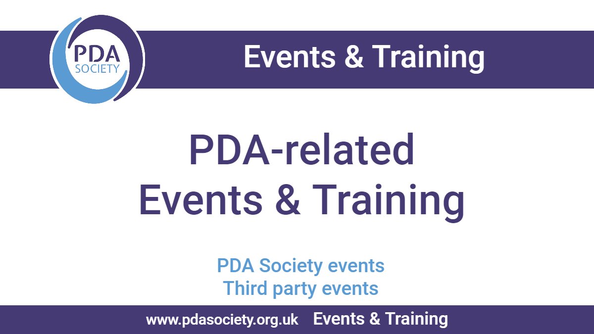 PDA Society online #PDA course - 2nd &amp; 9th Dec (last few tickets remaining)
>pdasociety.org.uk/event/pda-for-…

PDA Society online PDA for Educators - 26th Nov
>pdasociety.org.uk/event/pda-for-…

Third party events list (including more than 18 online and 'on demand' courses)
>pdasociety.org.uk/events/categor…
