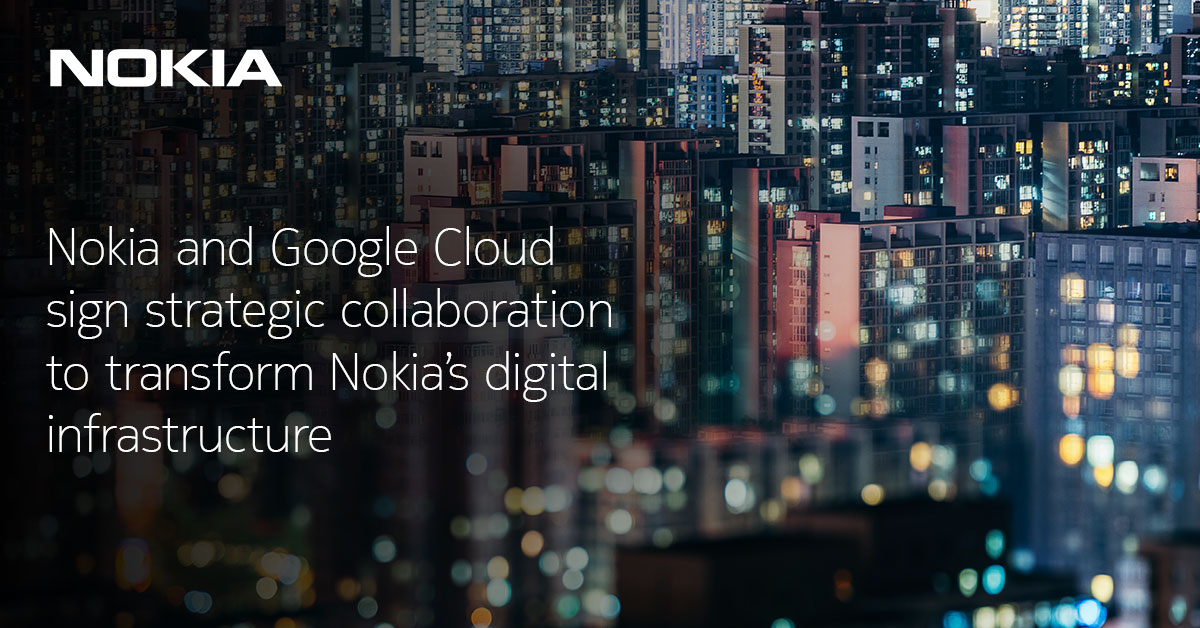 nokia's tweet photo. We are proud to announce our collaboration with Google Cloud to transform our digital infrastructure. Read about the strategic collaboration and the planned #DigitalTransformation here: https://t.co/2MOWN3phhD

#cloud https://t.co/2tn9TGa00M