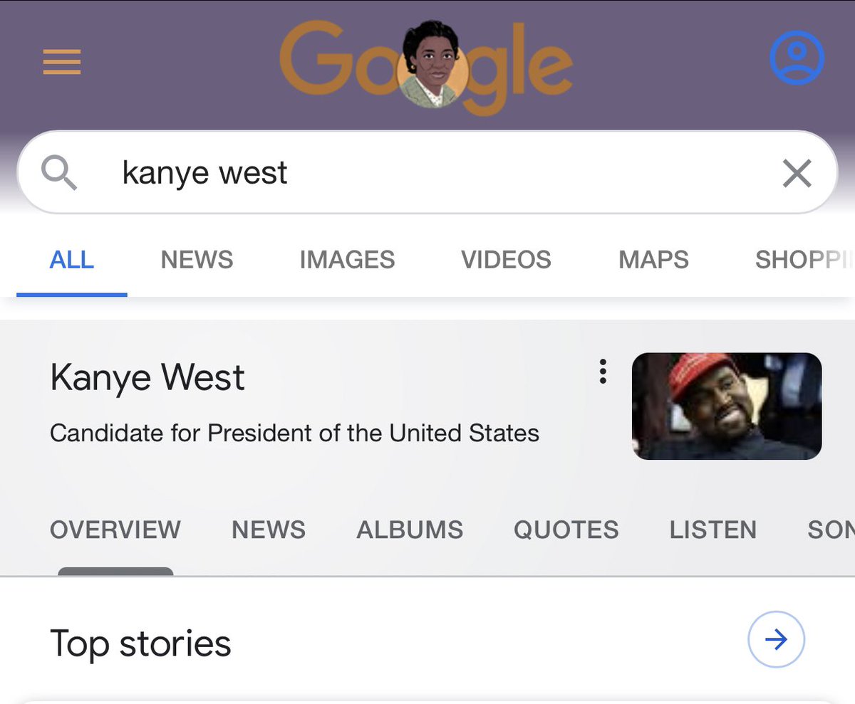 So Google or the powers that be, straight up changed the photo of <a href="/kanyewest/">ye</a> to one where he is wearing his MAGA hat a few days after he shares his campaign video? Right....