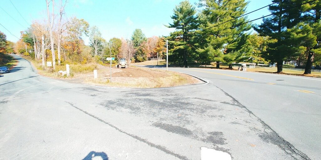 RensCoHighway's tweet photo. Working at the intersection of County Route 51 Burden Lake Rd. and Hogartys Rd. clearing and grading to improve intersection site distance. https://t.co/7EplXChiJ3