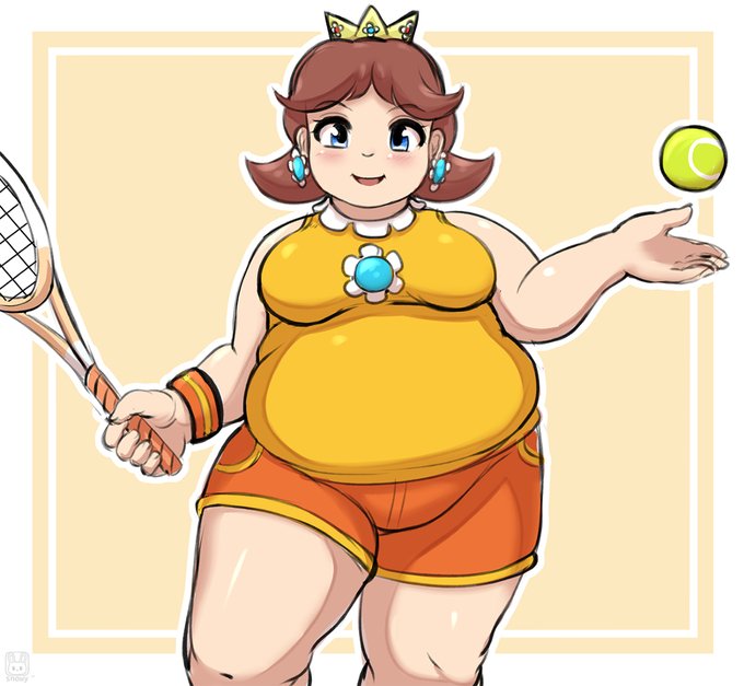 27. #fat. #bbw. #chubby. デ イ ジ-姫. Princess Daisy tennis outfit. 