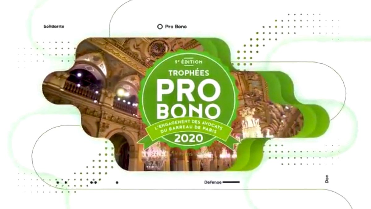 Doumic_Avocats's tweet photo. #TrophéesProBono 2020
Démarrage percutant et émouvant d’une soirée donnant tout son sens au mot #Solidarité via @BSolidarite &amp; @Avocats_Paris 
Bravo pour l’engagement des avocats du #BarreaudeParis ! https://t.co/BtdeLePfqo