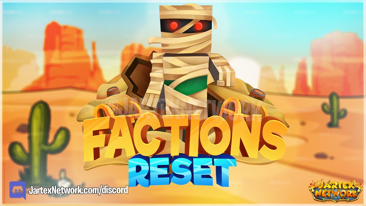 JartexNetwork's tweet photo. JartexNetwork Factions Reset 🏜️

It will be released this coming Saturday, 𝟭𝟳 𝗢𝗰𝘁𝗼𝗯𝗲𝗿 𝟮𝟬𝟮𝟬/ 𝟴 𝗣𝗠 𝗖𝗘𝗧

📚Find out more: https://t.co/ZWetpA8IjJ

To celebrate we will be giving away:
-  2x Immortal Ranks
-  2x €50 gift cards

➡️Like, Follow Retweet to win! https://t.co/MXbu5JwQxz