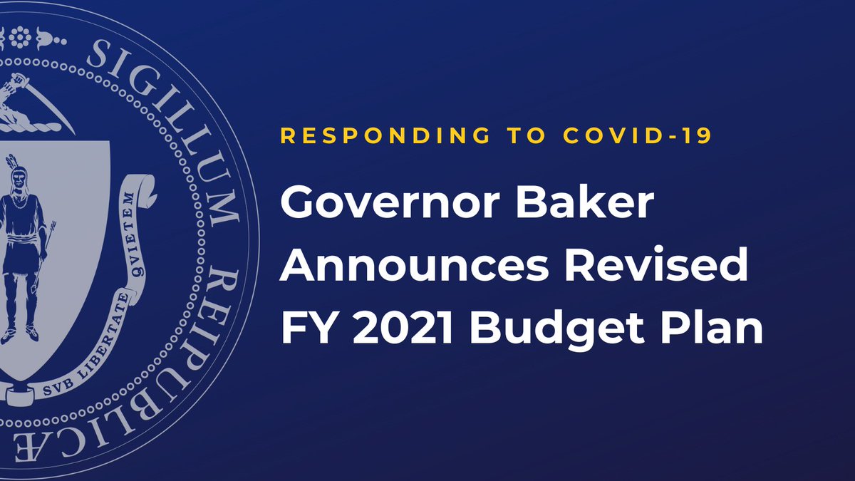 Today we updated our FY 2021 budget plan. Like all other states, #COVID19MA has created budget uncertainties for MA.
Thanks to responsible budget management, we are well-positioned to respond with a plan that supports Main Street economies and schools - without raising taxes. https://t.co/fq9Gq2zBG9