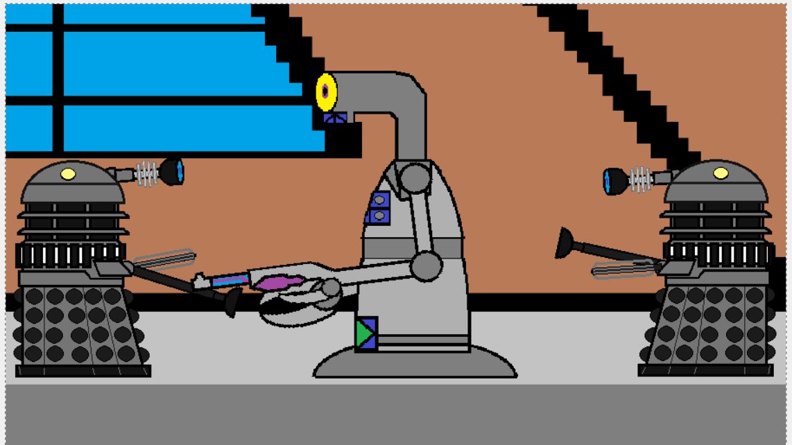 BADW0LF66's tweet photo. The Telebots shall refer to The Daleks as "Mutarams!" (Basically the word mutant but in the vocabulary of Universe P14 E.G a Solar System is simply known as a Solaris)
#Daleks #DoctorWho #PabeProductions #Telebot #Telebots #UniverseP14 #TheWhoniverse https://t.co/dyutUQICfI