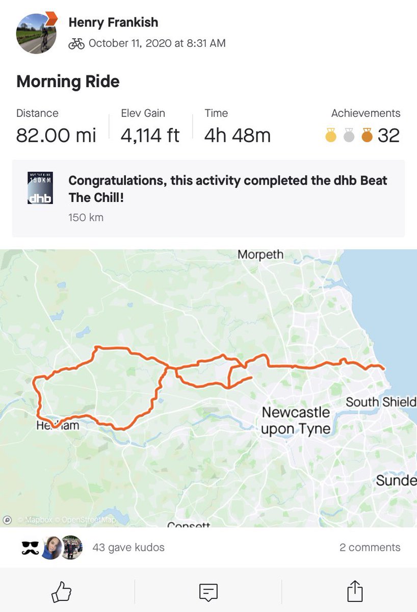 IMHenryFrankish's tweet photo. Weekend miles and donation made to support our Newcastle office Readley Relay. Your turn mini team @alastairelliot7 @RebeccaMaddock @JessLyth09! @helemarleyIM has done hers already!! https://t.co/ka63SsxVxz