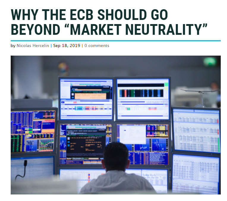 Importantly the concept of market neutrality is actually more blurry than seems. A case has been made that market neutrality is not consecrated into EU law, and instead of being a legal requirement its more akin to a doctorine.4/thread @PositiveMoneyEU  https://www.positivemoney.eu/2019/09/ecb-market-neutrality-doctrine/