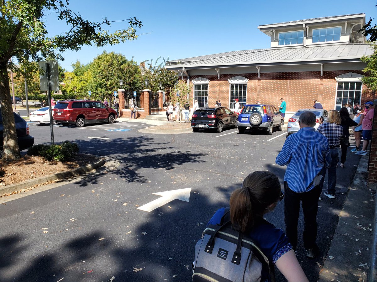 Early #voting!! 1.5 hour line in #Georgia. Don't wait for absentee ballot if it hasn't arrived yet! Let's go!! #democracy #ClimateAction
