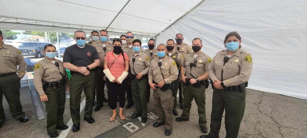 Over the last few weeks, we were able to host &amp; attend fundraisers to support the injured <a href="/TransitLASD/">LASD Transit Services Bureau</a> Deputies from the Compton ambush attack. Thanks to our generous donors, we were able to raise thousands in raffle tix &amp; deliver the money &amp; well wishes in person. Get well soon!