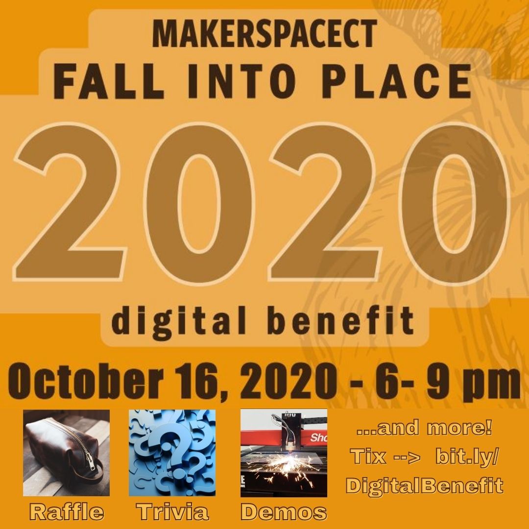UHartCETA's tweet photo. Attn #UHart students, faculty, and staff! Save the date for @makerspacect’s Fall Into Place 2020 Digital Benefit this Friday, Oct. 16, from 6 p.m. to 9 p.m. Learn more and register at https://t.co/vlWLlZ184Z #makerspacect #makers @UofHartford https://t.co/sfTsZauehj