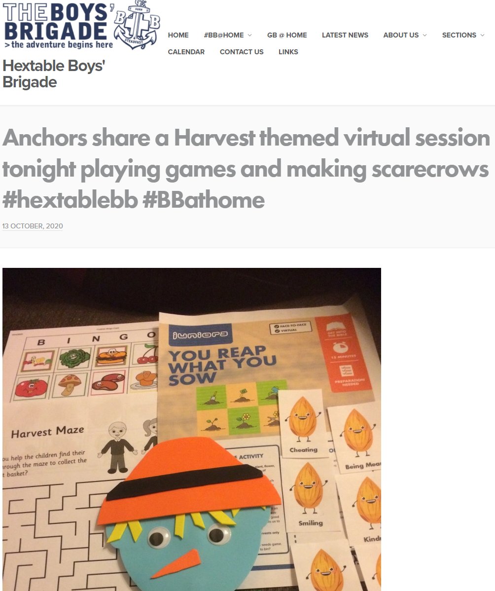 Loving the way the <a href="/HextableBB/">Hextable BB</a> Have set their website up 👏🏾. They have the various activities at home - for each week nicely laid out.

Looks like we may have to "borrow" ☺️ #BBatHOME #BoysBrigade 

hextableboysbrigade.com/company-sectio…