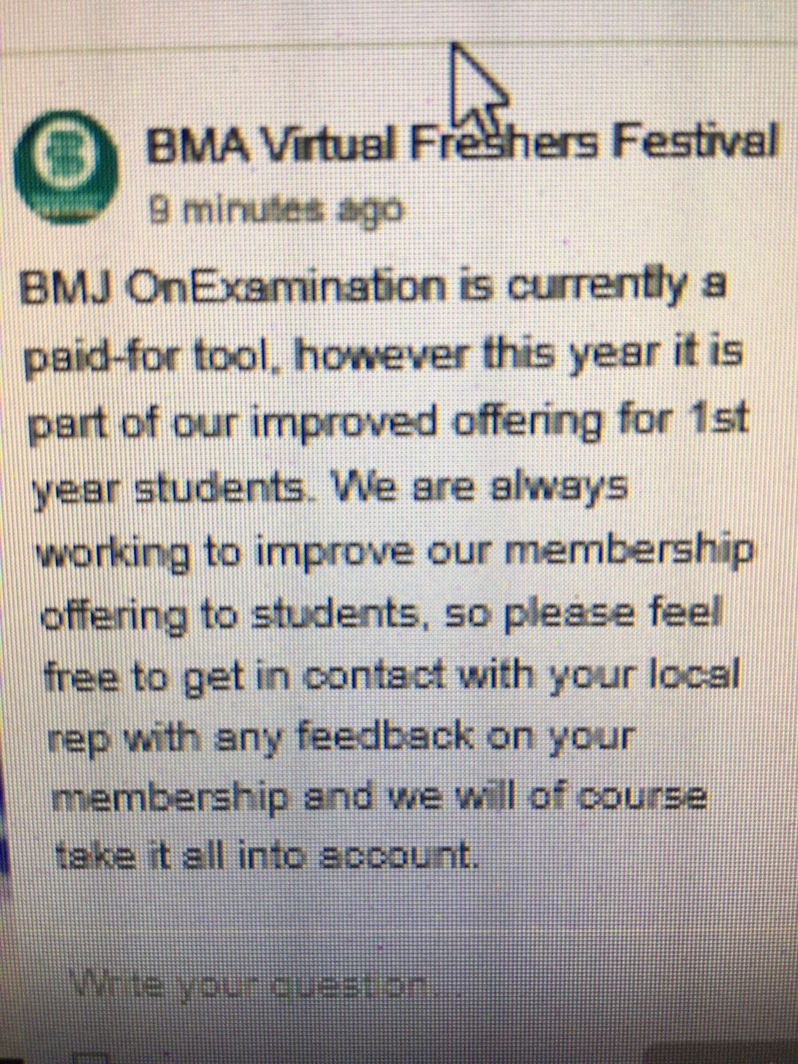 #BMJOnExamination is FREE for all 👍@BMA #Freshers ... how amazing!!! Plus it’s gets better .. ⁦@TheBMA⁩ membership is FREE for the whole of your #Fresher year! Join now Bma.org.uk/join4060 #BmaFreshers2020 #FreeStuff #BMA - looking forward to your feedback!