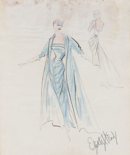 Et comme si réaliser des costumes pour des dizaines de films tous les ans ne suffisait pas, MADAME créait aussi des robes de cérémonies, comme ici pour Audrey Hepburn et Grace Kelly lors de cérémonies des Oscars.