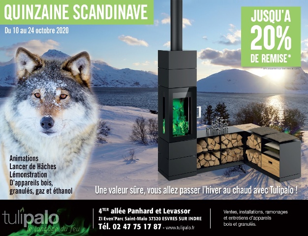 Nouveau chez Tulipalo !
Profitez de la quinzaine scandinave du 10 au 24 octobre.
#Cheminée, #poêle, #insert