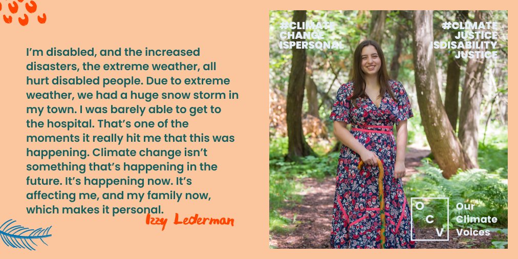 500womensci's tweet photo. #ClimatechangeisPersonal and for Izzy this means that #ClimateJusticeisDisabilityJustice @Climate__Voices https://t.co/eclD10UiJ2